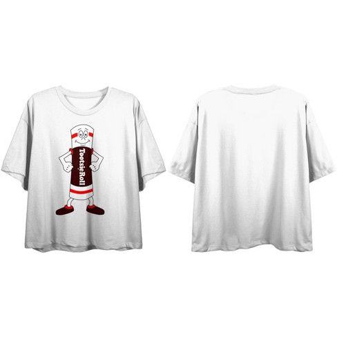 Tootsie Roll Proud Classic Candy Juniors White Crop T-shirt-XL