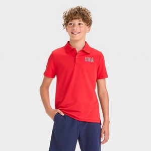 Boys' 4th of July Golf Polo Shirt - All In Motion™ - 1 of 3