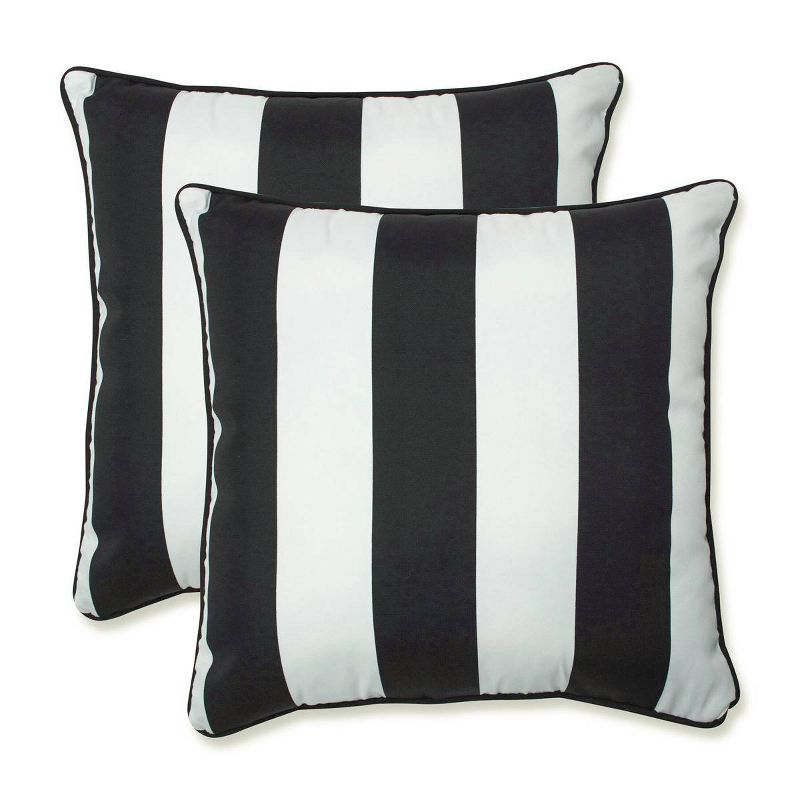 Cabana Stripe 2pc Outdoor Throw Pillows - Pillow Perfect, 1 of 8