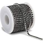 Bright Creations Black Mesh Ribbon Chains for Wreaths, 4 mm Rhinestone Wraps, Arts and Crafts (10 Yards)