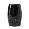 Syemin End Tables Outdoor and Indoor Lace Cut Iron Patio Table, Round Hollow Metal Drum Shape Sidide Table, Accent Table, Black, 12.25"*12.25"*17.75" - 2 of 4