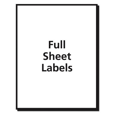 Avery Fullsheet Labels With Trueblock Technology Laser 8 1/2 X 11