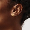 Black Bow Jewelry 13mm Brushed Finish Cross Post Earrings in 14k Yellow Gold - 3 of 4