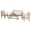 Luciano 4pc Acacia Wood Patio Chat Set With Cushions - Brown Patina ...