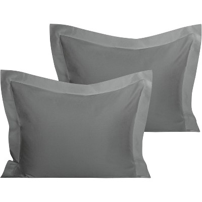 2 Pack Organic Cotton Pillow Shams, Sateen Weave Oxford Pillowcases - NTBAY