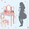 Infans Kids Vanity Princess Makeup Dressing Table Chair Set w/ Tri-fold Mirror Pink - 2 of 4