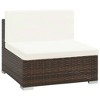 vidaXL Patio Sofa Set Set of 6 Brown Poly Rattan Large Modular - 4 of 4