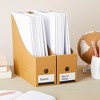 Juvale Juvale 8-Pack Kraft Paper Material Cardboard Magazine File Holder Boxes with Labels - Desk Organizer for Documents - 2 of 4