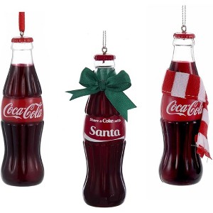 Kurt Adler Plastic Ornaments for Christmas Tree, Coca-Cola Christmas Bottles (Set of 3) - 1 of 3