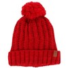 ClimaZer0 Women's High Pile Fleece Lined Knit Winter Beanie Pom Hat - 4 of 4