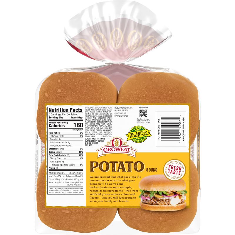 Oroweat Potato Sandwich Buns - 1lbs, 2 of 7