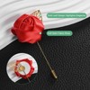 Unique Bargains Mens Golden Leaf Rose Lapel Boutonnieres Pin for Wedding 12 Pcs - 2 of 4