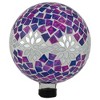 Northlight Mosaic Floral Outdoor Garden Gazing Ball - 10" - Purple, Pink and Silver - 3 of 4