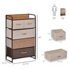 NicBex 5 Drawers Dresser for Bedroom,Fabric Dresser with Wooden Platform,Dressers for Kids Room,Living Room,Entry and Hallway,Brown - 3 of 4