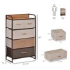 NicBex 5 Drawers Dresser for Bedroom,Fabric Dresser with Wooden Platform,Dressers for Kids Room,Living Room,Entry and Hallway,Brown - image 3 of 4