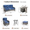 Gymojoy 7 Pieces Outdoor 6 Inch Sofa Swivel Chair Ottoman with Fire Pit Table - 2 of 4
