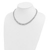 Black Bow Jewelry 14K White Gold Textured / Polished Oval Link Chain Necklace, 17 Inch - 2 of 4