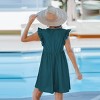 Women's Creme/Navy Eyelet V-Neck Cover-Up Mini Dress - Cupshe - 4 of 4