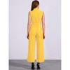 Allegra K Women's Button Down Collared Wide Leg Tie-Waist Sleeveless Cargo Jumpsuits - 4 of 4