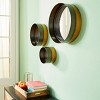 Contemporary Metal Wall Mirror Set of 3 Dark Brown - Olivia & May: Indoor Decorative Round Mirrors - 3 of 4