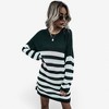 Anna-Kaci Women's Striped Long Sleeve Knit Sweater Dress with Relaxed Fit - 3 of 4