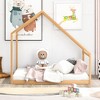 CAVINAS Twin/Full Size Small House Bed Frame,Modern Floor Bed for Kids Room,Bedroom - 2 of 4
