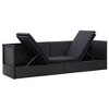 vidaXL Poly Rattan Patio Bed - Versatile Outdoor Sun Bed/Sofa, Adjustable Positions, Water-Resistant Cushions, Black - 3 of 4