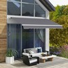 Resenkos Patio Awning, Outdoor Sun Shade Shelter Cover Awnings,12' x 10' Retractable Awning Patio Awnings Sun Shade Shelter with Manual Crank Handle, - 2 of 4