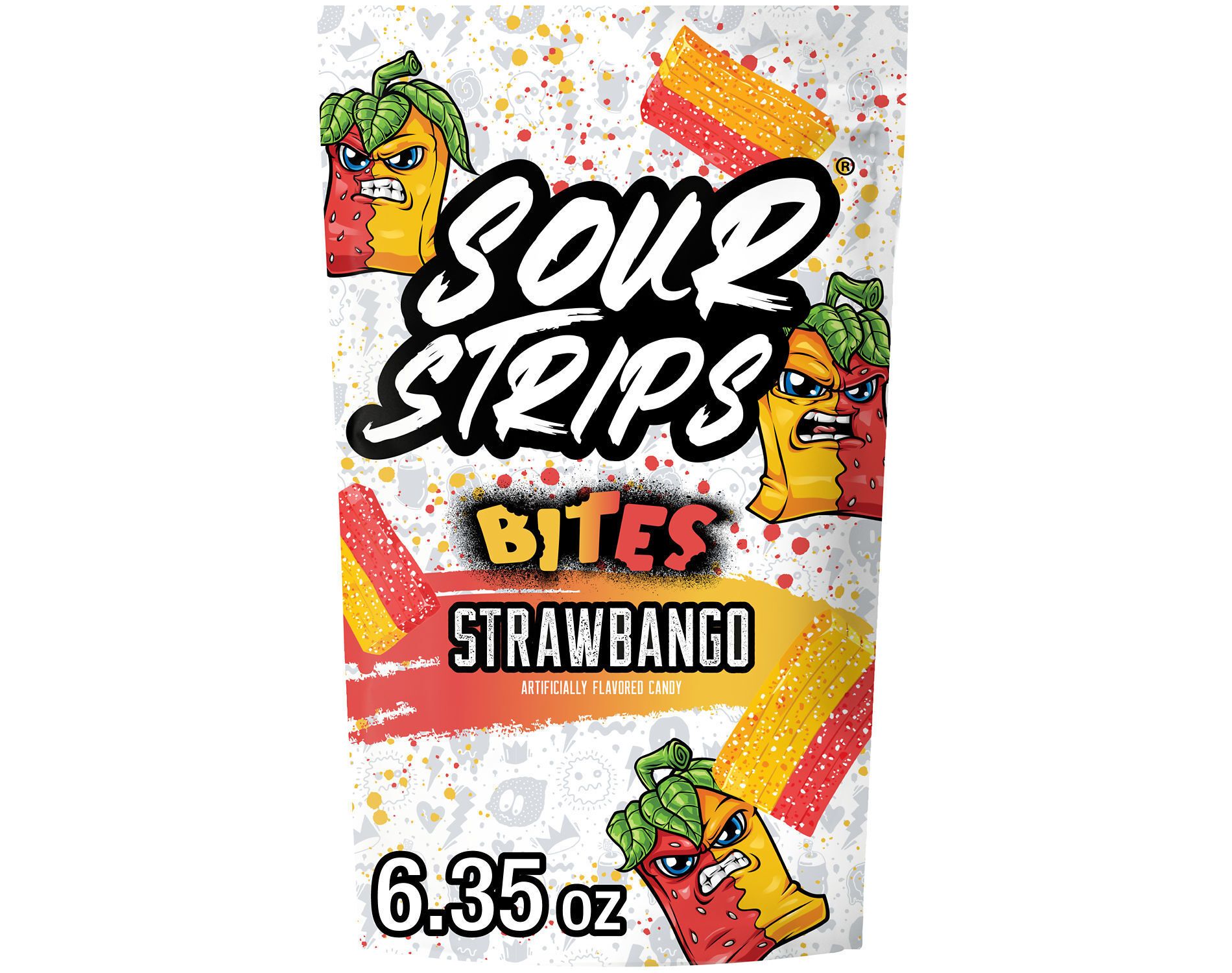 Sour Strips Bites Stawbango Candy - 6.35oz
