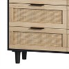 CAVINAS 51.1"/43.3" 6-Drawer Dresser,Rattan Wooden Chest of Drawers with Spacious Storage Space for Bedroom and Entryway,2 Columns,3 Rows - 4 of 4