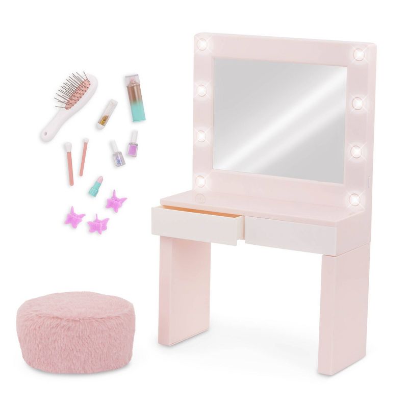 Our Generation Glam &#38; Glow Light-up Vanity Table Accessory Set for 18&#34; Dolls, 1 of 7