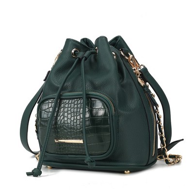 MKF Collection Azalea Women's vegan leather Bucket shoulder Bag by Mia K - Olive