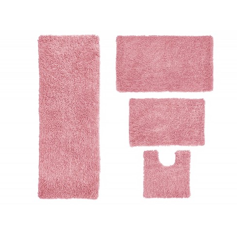 Home Weavers Inc Modesto Collection Pink Cotton 5 Piece Bath Rug Set