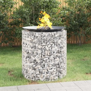 vidaXL Gabion Fire Pit 39.4 in. Galvanized Iron - 1 of 4