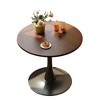 ACEPANO 23.6 in. W Modern Round MDF Coffee Table with Steel Base for Dining Room-Walnut - 4 of 4