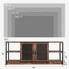 63" Industrial Farmhouse TV Stand for 75 Inch TVs, Weight Capacity 500LB, Media Console with Double Mesh Doors, Storage Cabinet for Living Room - 2 of 4