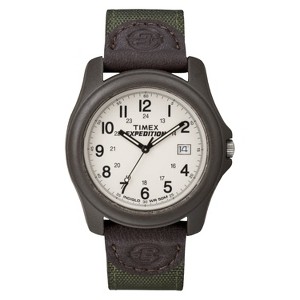 Men's Timex Expedition Camper Watch with Nylon/Leather Strap and Resin Case - Green T49101JT - 1 of 3