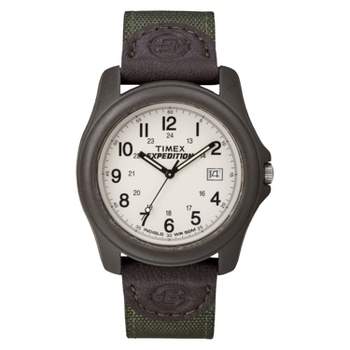 Men's Timex Expedition Camper Watch with Nylon/Leather Strap and Resin Case - Green T49101JT
