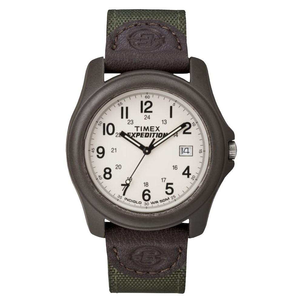 UPC 753048212606 product image for Men's Timex Expedition Camper Watch with Nylon/Leather Strap and Resin Case - Gr | upcitemdb.com