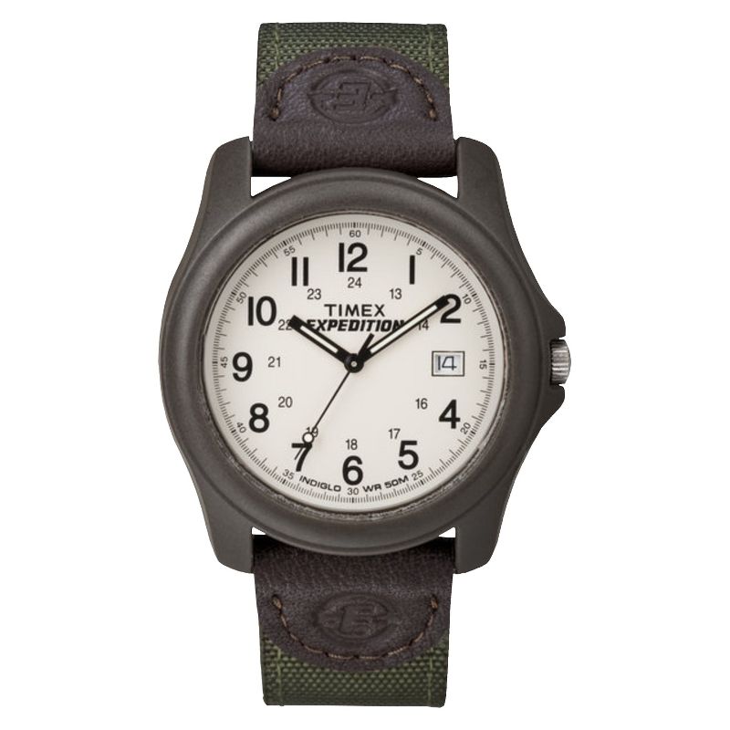 Men&#39;s Timex Expedition Camper Watch with Nylon/Leather Strap and Resin Case - Green T49101JT, 1 of 4