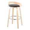 LumiSource Set of 2 30" Grotto Swivel Barstools Natural/Brown - 4 of 4