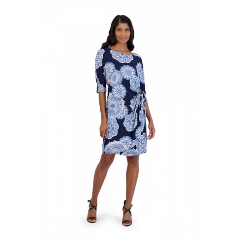 Robbie Bee - Women's Petite 3/4 Sleeve Sarong Sheath Dress : Target