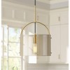 Possini Euro Design Collin 11 3/4" Modern Pendant Ceiling Light Fixture Dining Room Over Table Kitchen Island Drum Soft Gold Finish Cognac Glass Mini - 2 of 4