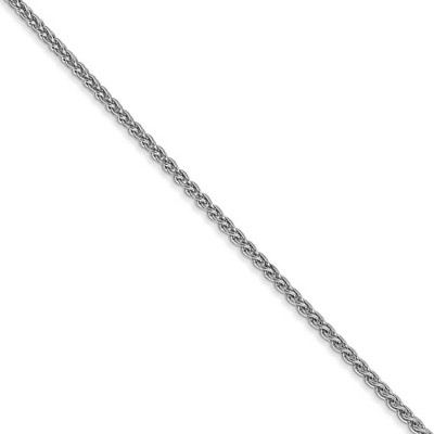 Black Bow Jewelry 1.65mm, 14k White Gold, Solid Spiga Chain Necklace