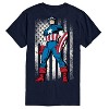 Men's - Marvel - Captain America Retro Distressed Flag Short Sleeve Graphic T-Shirt - 2 of 3
