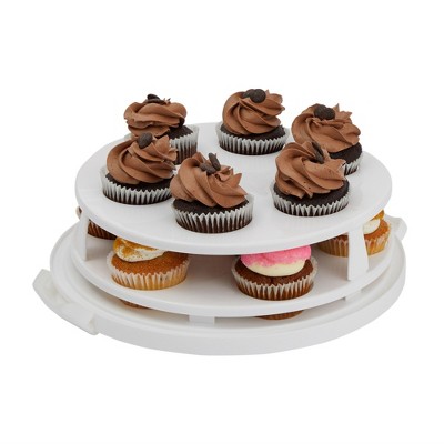 White Semi-Transparent 2-In-1 Round Cake Carrier with Handle