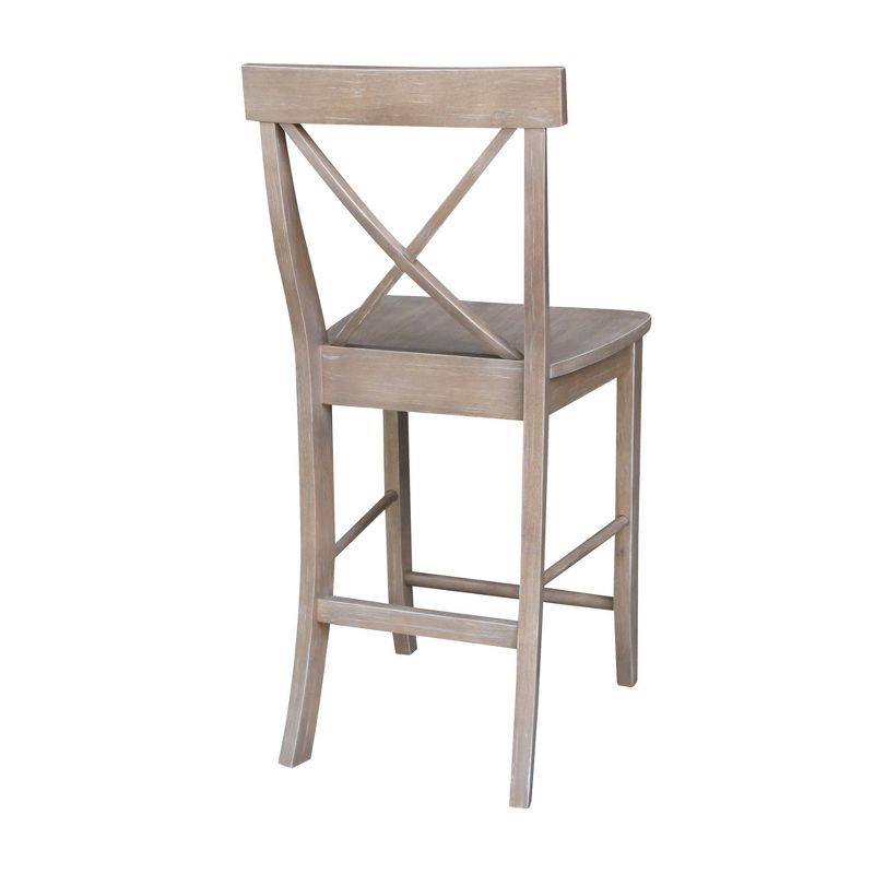 X Back Stool Washed Gray/Taupe - International Concepts, 5 of 11