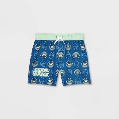 Toddler Boys Baby Yoda Swim Trunks Navy Target