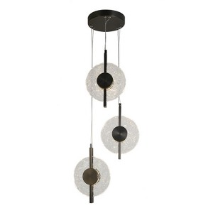 LNC Philodendron 3-Lights 17.5" Modern Luxury Cluster Integrated LED Chandelier, Gunmetal Black - 1 of 4