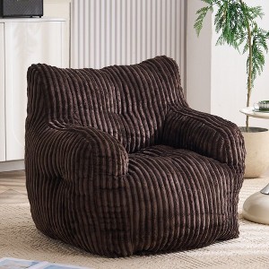 TUYOHW Soft Corduroy Bean Bag Chair,No Assembly Required with Memory Foam Fill,Plush & Cozy Lounger - 1 of 4